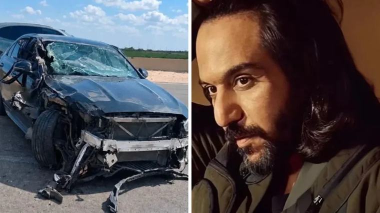 بهاء سلطان يتعرض لحادث مرور مُروّع